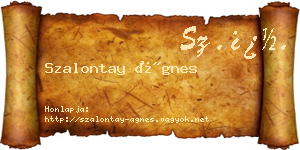 Szalontay Ágnes névjegykártya