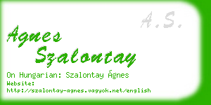 agnes szalontay business card