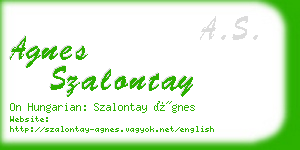 agnes szalontay business card